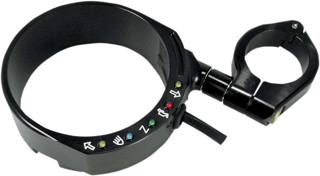 Speedometer Relocation Bracket with Easy Mount Clamp - Black Anodized - For 49 mm Fork