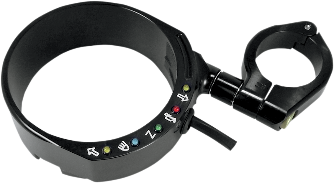 Speedometer Relocation Bracket with Easy Mount Clamp - Black Anodized - For 49 mm Fork