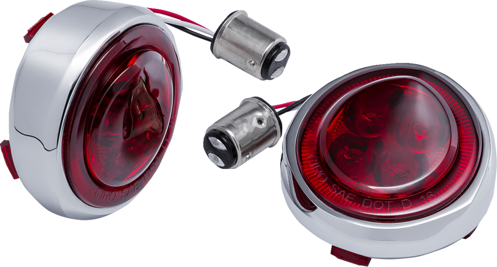 Turn Signal Insert - Red LED - Red Lens - Chrome